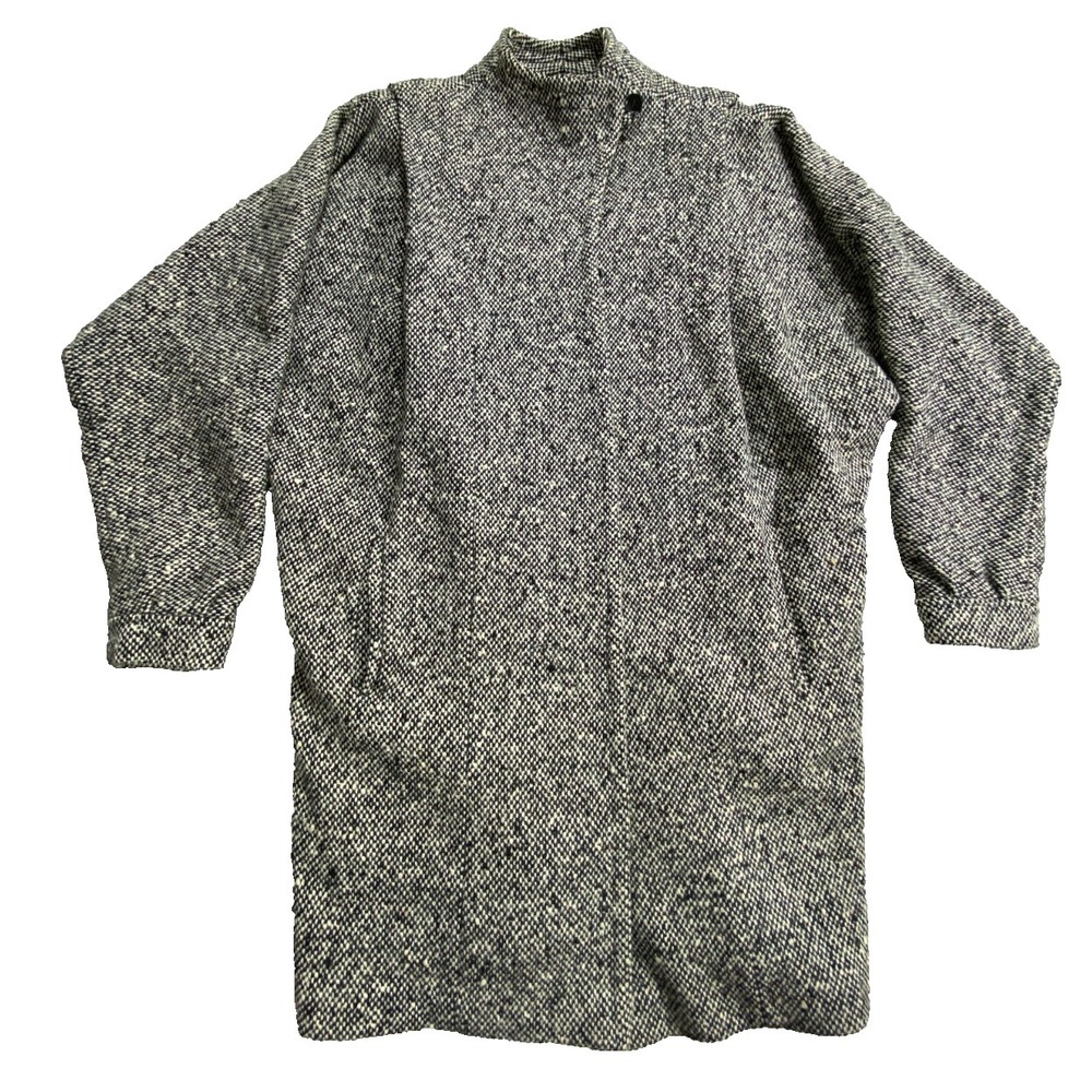 Vintage Fashioned Jill Jr Coat Womens 2XL Heather Gray Textured Wool Tweed Retro